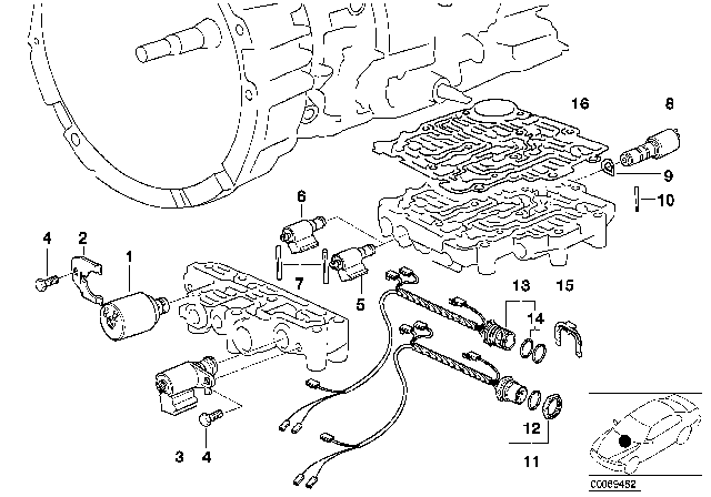 1996 BMW 318is Solenoid Valve 2Nd+3Th Gear Diagram for 24337537062