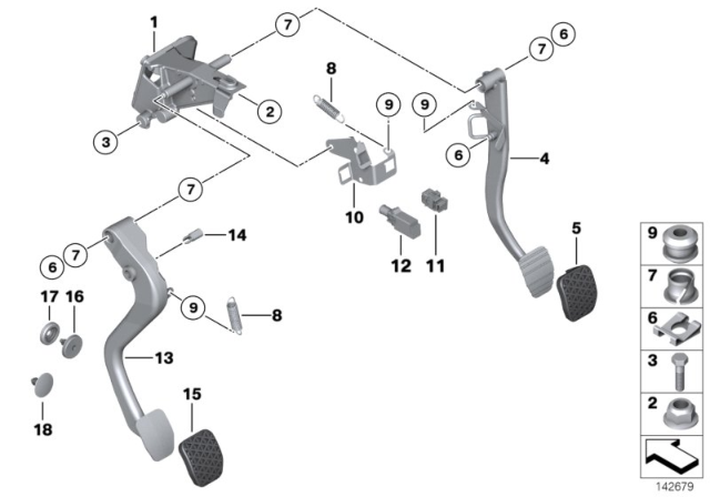 2003 BMW 325Ci Pedals / Stop Light Switch Diagram