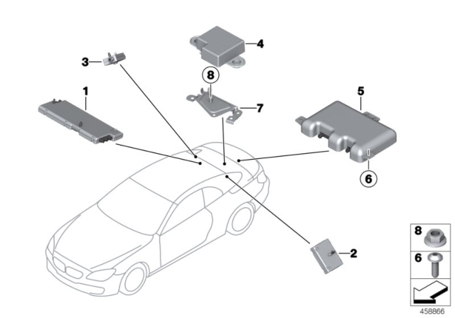 2018 BMW 650i Back-Up Antenna Diagram for 65209230911