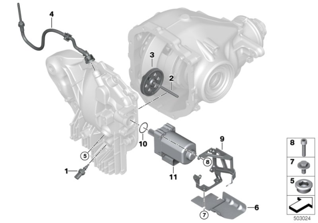 2020 BMW X3 Rear Axle Differential / Add-On Parts Diagram