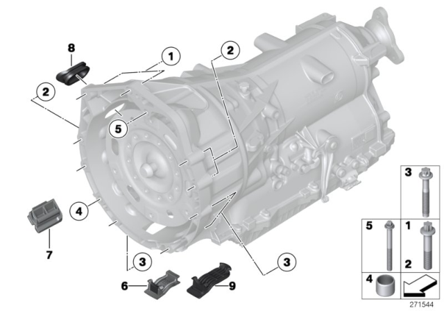 2012 BMW 535i Gearbox Mounting Diagram