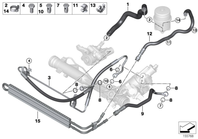 2010 BMW 135i Active Steering Expansion Hose Diagram for 32416778235