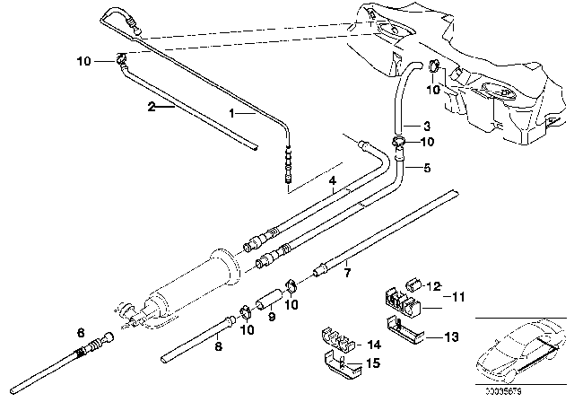 2002 BMW M5 Fuel Pipe And Mounting Parts Diagram