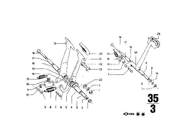 1972 BMW 2002tii Pedals - Supporting Bracket / Clutch Pedal Diagram