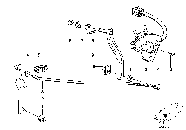 1986 BMW 528e Gear Shift Parts, Automatic Gearbox Diagram 2