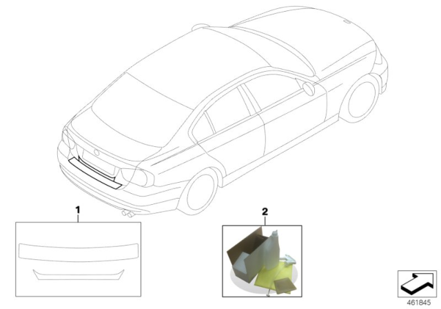 2010 BMW 323i Paint / Paintwork Protection Film Diagram