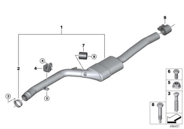 FRONT MUFFLER Diagram for 18308698858