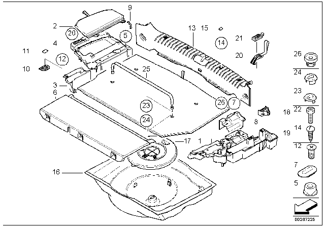 2003 BMW 325i Countersunk Screw Diagram for 07119901769