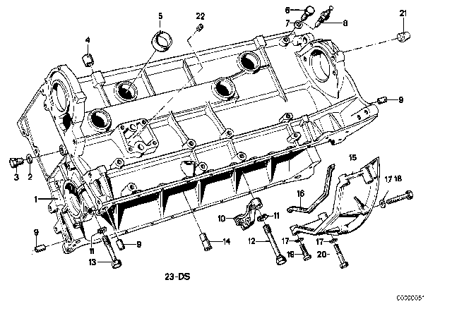 1982 BMW 633CSi Engine Block & Mounting Parts Diagram 1