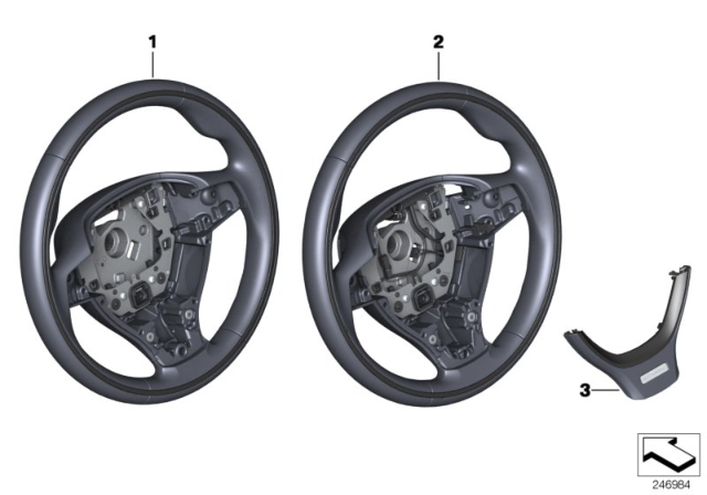 2010 BMW 528i Individual Sports Steering Wheel Diagram