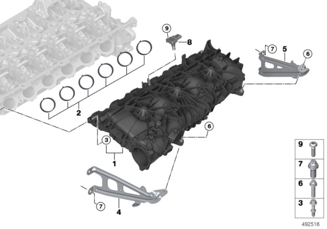 2020 BMW M340i Intake System - Charge Air Cooling Diagram