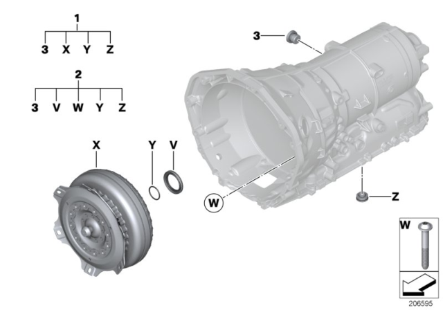 2017 BMW X3 Torque Converter / Seal Elements (GA8HP45Z) Diagram