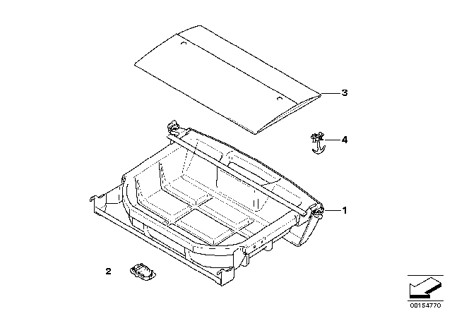 2008 BMW 328i Drawer, Luggage Compartment / Folding Box Diagram