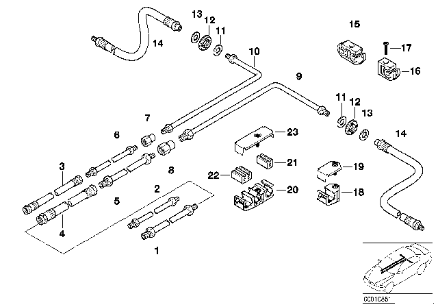 2001 BMW 740i Pipe Diagram for 34321165099