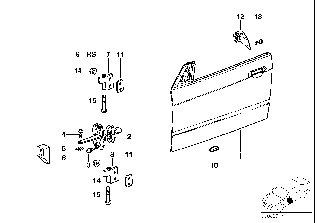 1991 BMW 325is Covering Right Diagram for 51321977686