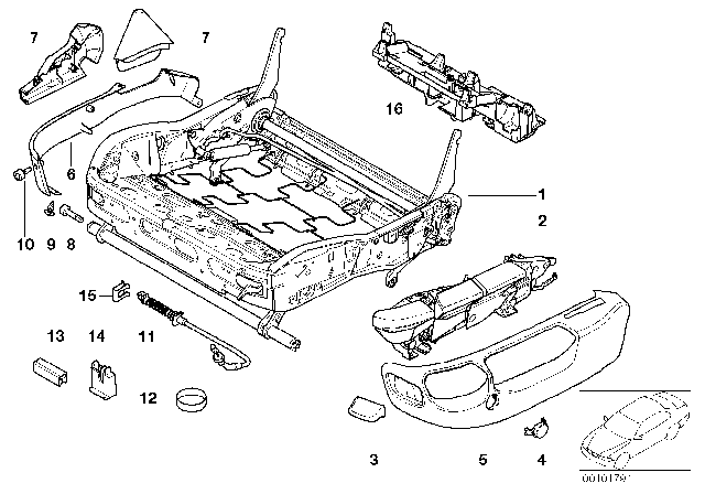 2001 BMW 540i Lever Right Diagram for 52108150060