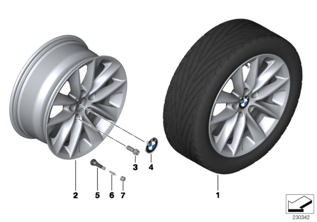 2013 BMW X3 BMW LA Wheel, V-Spoke Diagram 2