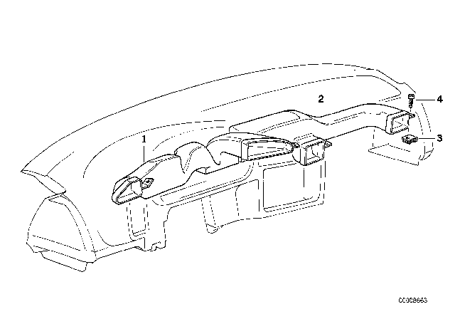 1994 BMW 318i Cold Air Duct, Left Diagram for 64228172729