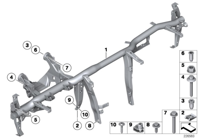 2014 BMW 740i Carrier Instrument Panel Diagram