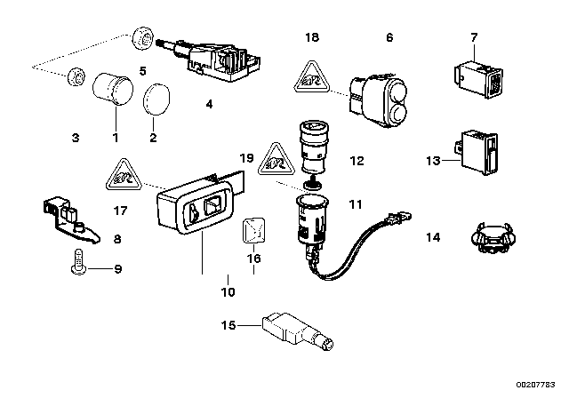 1996 BMW Z3 Socket, Cigarette Lighter Diagram for 61348350958