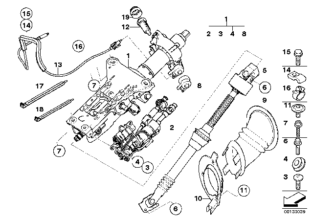 2005 BMW 525i Steering-Column Bracket Diagram for 51717060309