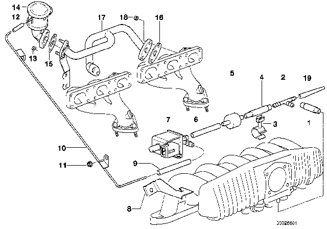 1998 BMW 528i Air Pump For Vacuum Control Diagram 1