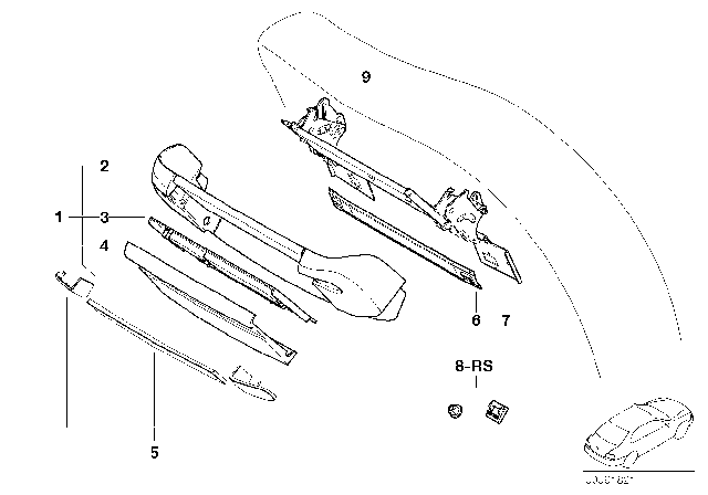 2000 BMW 750iL Connection Plate Diagram for 52108215109