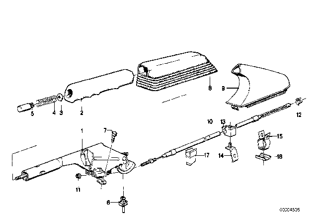 1985 BMW 318i Parking Brake / Control Diagram
