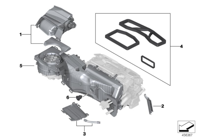 2016 BMW 740i Housing Parts, Heater And Air Conditioning Diagram