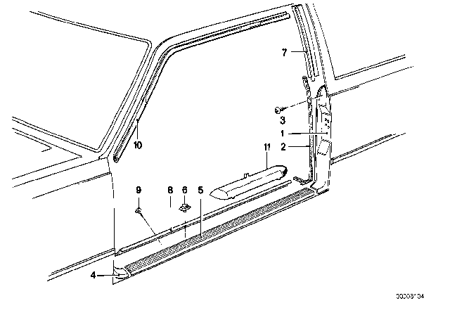 1980 BMW 633CSi Covering Inner Right Diagram for 51131843864