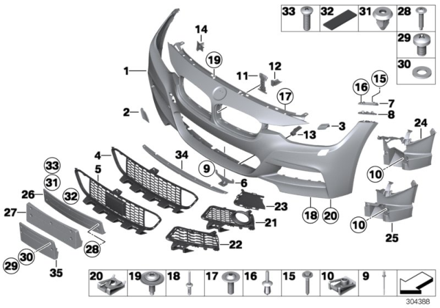2015 BMW 328i xDrive Support, Central Diagram for 51117296308