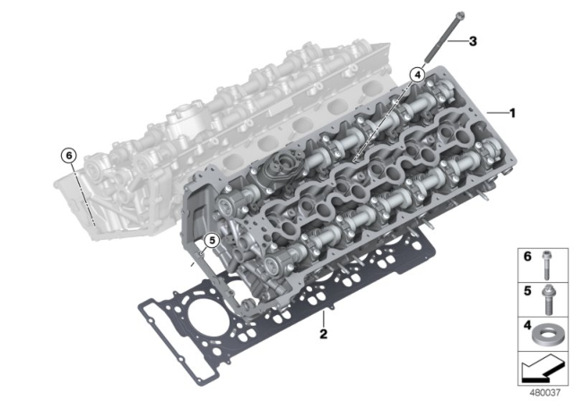 2020 BMW M760i xDrive Cylinder Head & Attached Parts Diagram 1