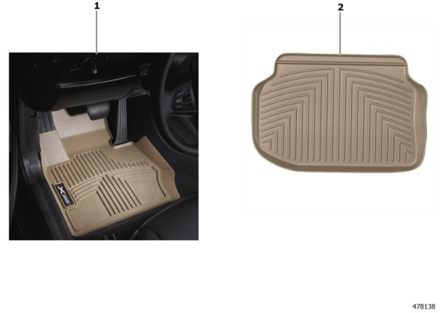 2017 BMW M6 All Weather Floor Liners Diagram