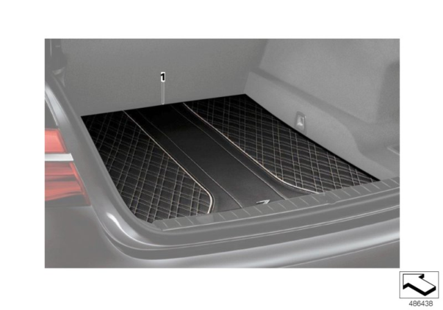 2020 BMW M760i xDrive Luggage Compartment Floor Mat Exclusive Diagram