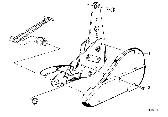 1979 BMW 633CSi Cover For Reclining Front Seat Fitting Diagram