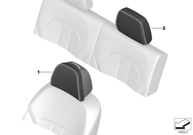 2020 BMW X7 Individual Headrest Diagram 1