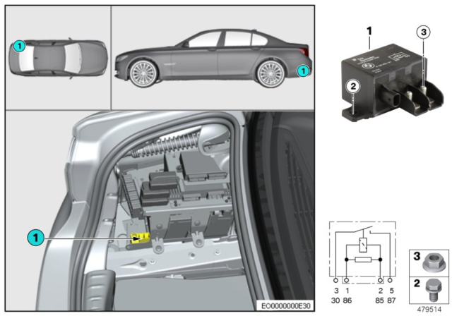 2020 BMW 540i Relay, Isolation 2nd Battery Diagram