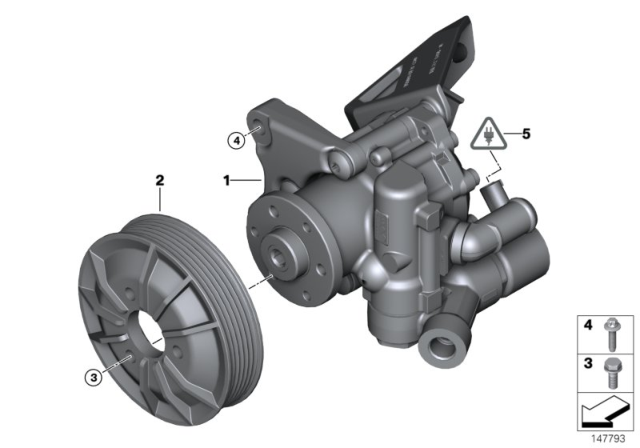 2012 BMW 328i Power Steering Pump Diagram 1