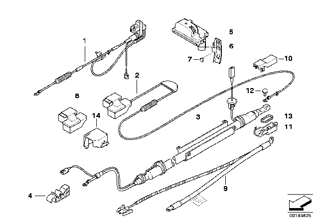 2008 BMW 535i Negative Battery Cable Rear Diagram for 61129184203