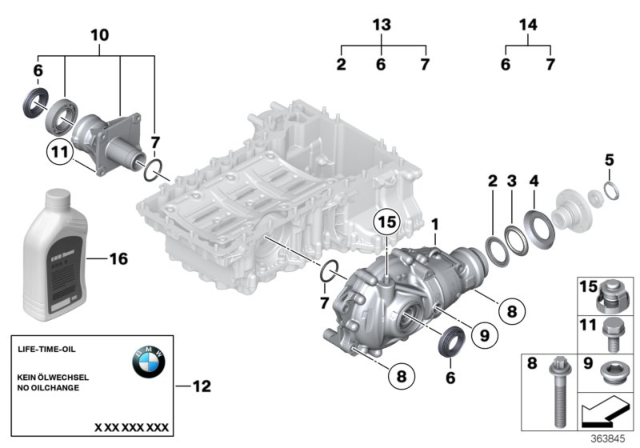 2015 BMW X1 Front Axle Differential Separate Component All-Wheel Drive V. Diagram