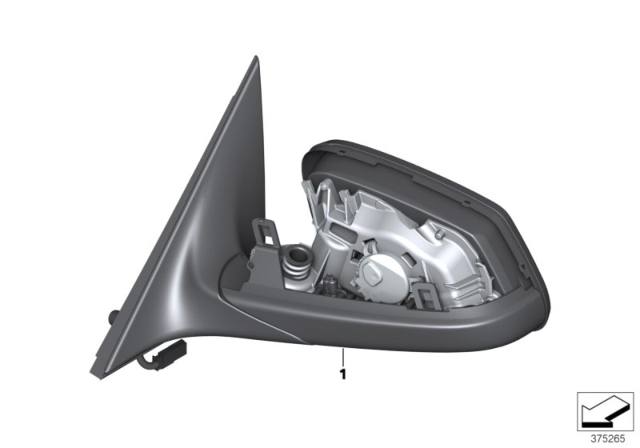 2006 BMW 530xi Outside Mirror Without Glass Heated Right Diagram for 51167189664