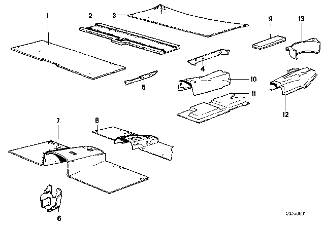 1984 BMW 633CSi Sound Insulation Diagram 2