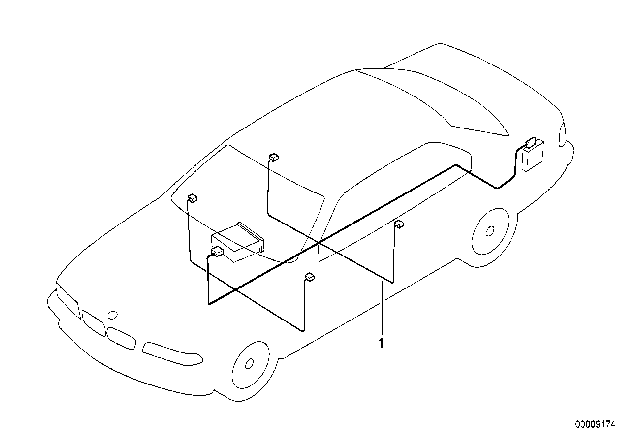 1997 BMW 740i Loud Speaker Cable Tree Hifi Dsp Diagram for 61128373909