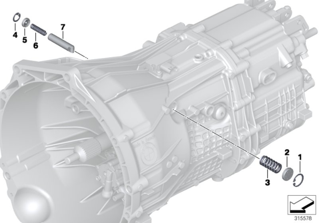 2020 BMW M240i Gearshift Parts (GS6-45BZ/DZ) Diagram