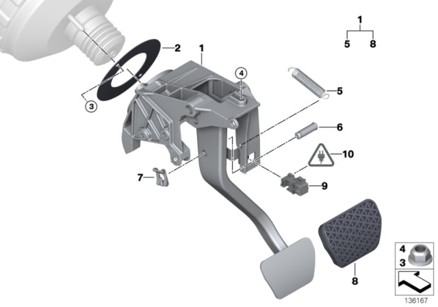 2013 BMW X1 Pedal Assembly Diagram