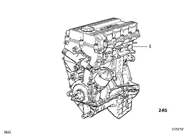 1994 BMW 318i Exchange Short Engine Diagram for 11009066492
