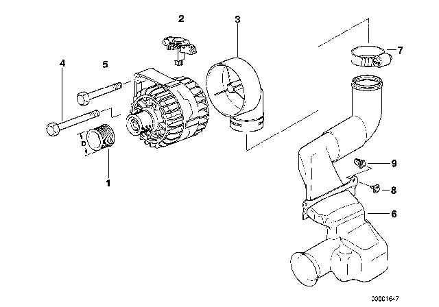 1999 BMW 528i Alternator Parts Diagram