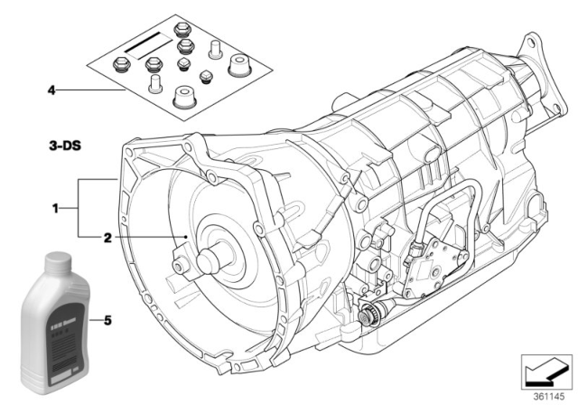 2004 BMW 325i Exchange-Torque Converter Diagram for 24002460566