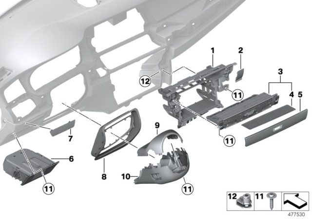 2014 BMW 535i GT Dummy Trim For Assistance Systems Diagram for 51459292790