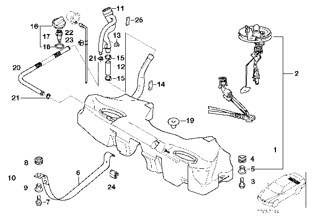 1999 BMW 540i Outlet Pipe Diagram for 16111183478